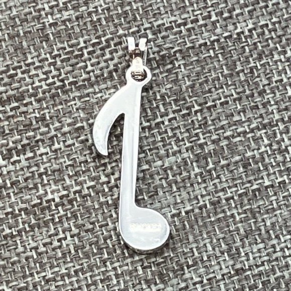 Monet Music Note Pendant Silver Quarter Eighth Note Musician Singer Songwriter - Picture 5 of 9